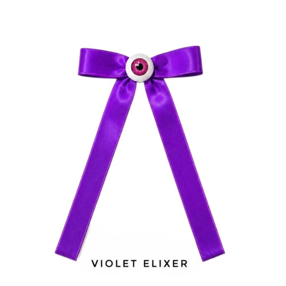 Bow Eyeball Clip – 5/8” Ribbon - Violet Elixer